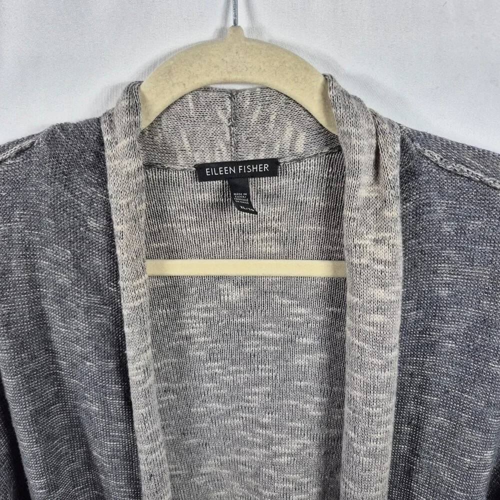 Eileen Fisher Linen Sweater Women XLarge Open Front Cardigan Sustainable Capsule - Picture 4 of 7